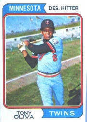1974 Topps Baseball Cards      190     Tony Oliva